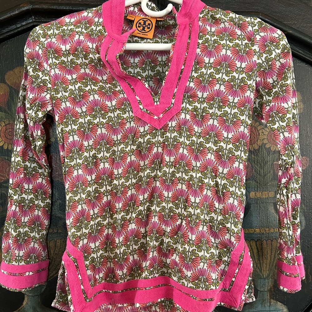 Beautiful Tory Burch child's blouse with vibrant colors!